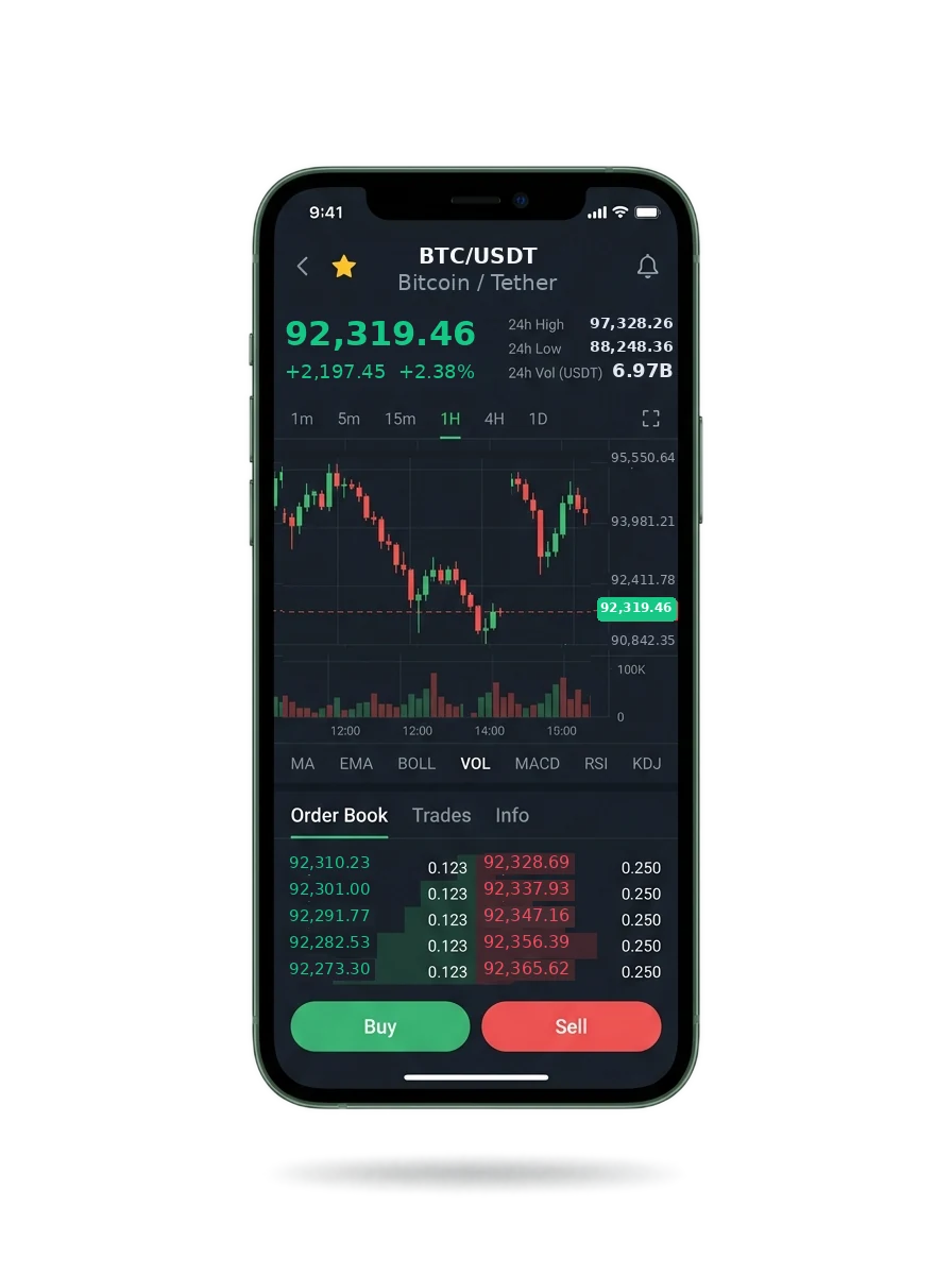Mobile app screen showing a portfolio summary and a message thread with an account manager